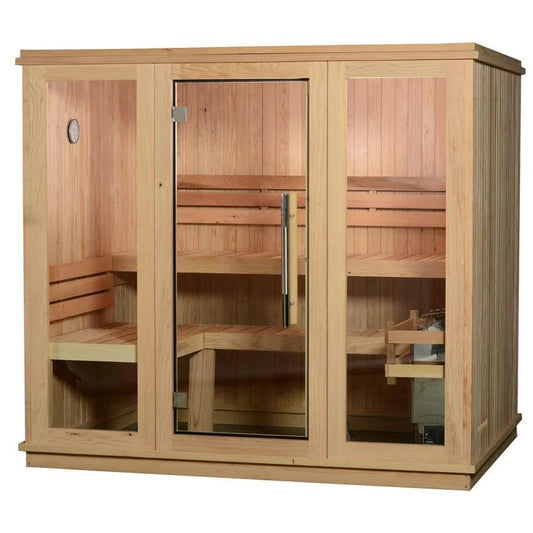 Almost Heaven Bridgeport indoor sauna, spacious 6-person capacity.