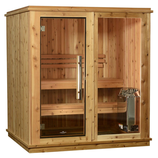 Almost Heaven Rainelle indoor sauna, 4-person compact design.