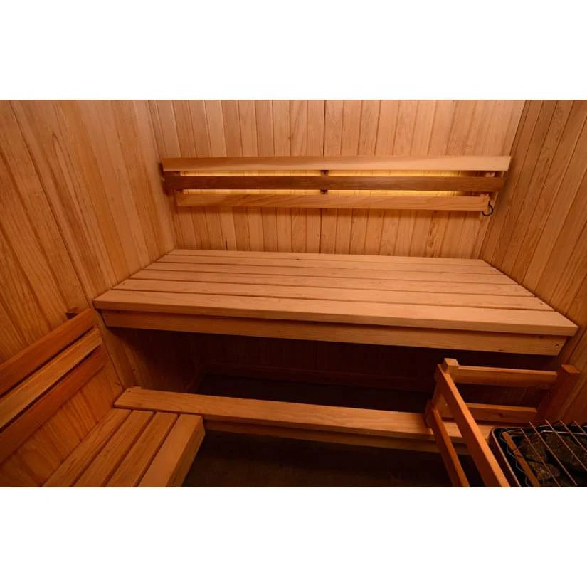 Cozy 2–3 person sauna, handcrafted from natural wood.